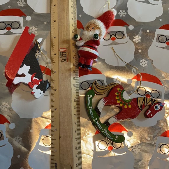 🐶🐾🎠🎄 Vintage Wood Ornaments 🐶🐾🎠🎄 3 pcs - Picture 3 of 8